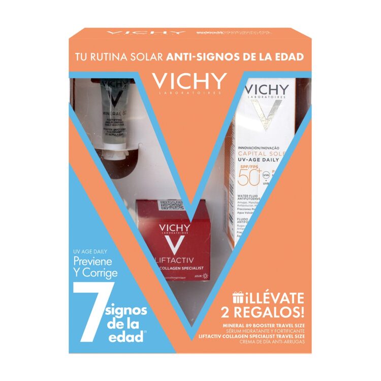 Kit Capital Soleil Uv-Age Fps 50 40Ml+Mineral 89 5 Ml+Crema Colageno 5Ml