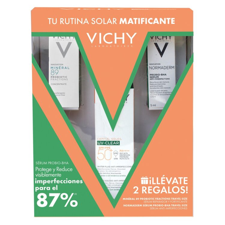 Kit Capital Soleil Uv-Clear Fps 50+ 40Ml + Mineral 89 5Ml + Normaderm Probio Bha 5Ml