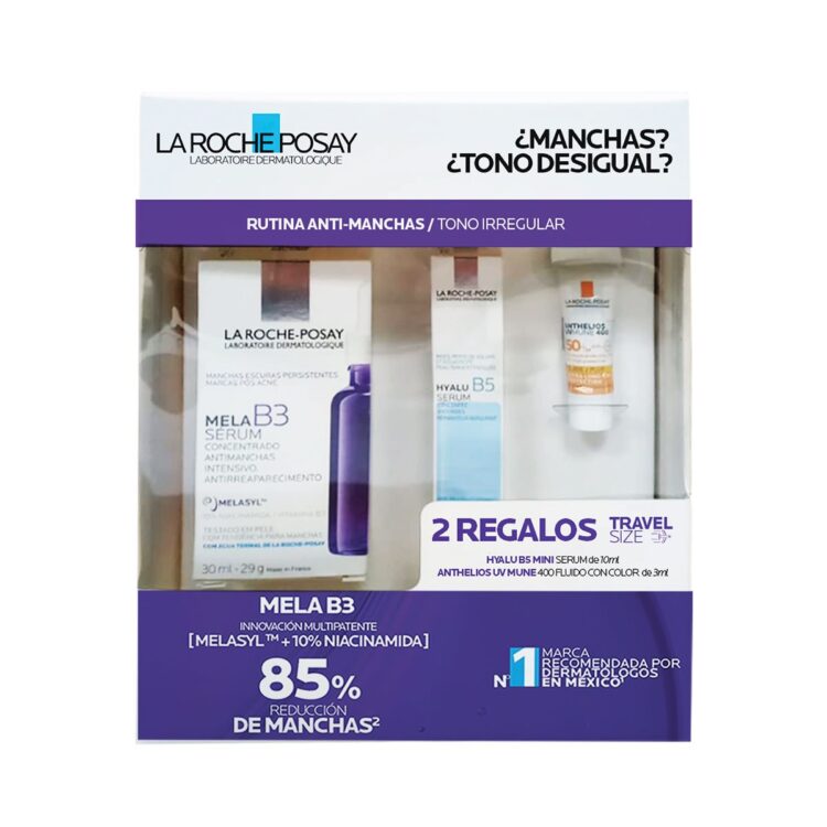 Pack Mela B3 30Ml + Mini Hb5 Serum 10Ml + Anthelios Flu Color 3Ml