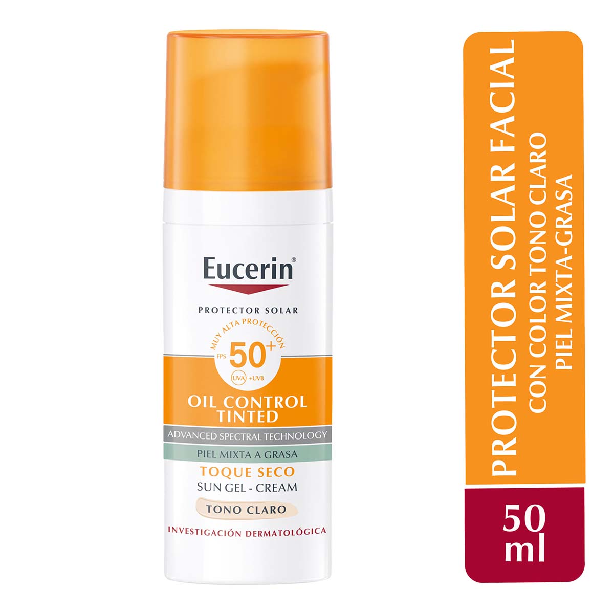 Eucerin Sun Face Oil Control Tono Claro 50+ 50Ml